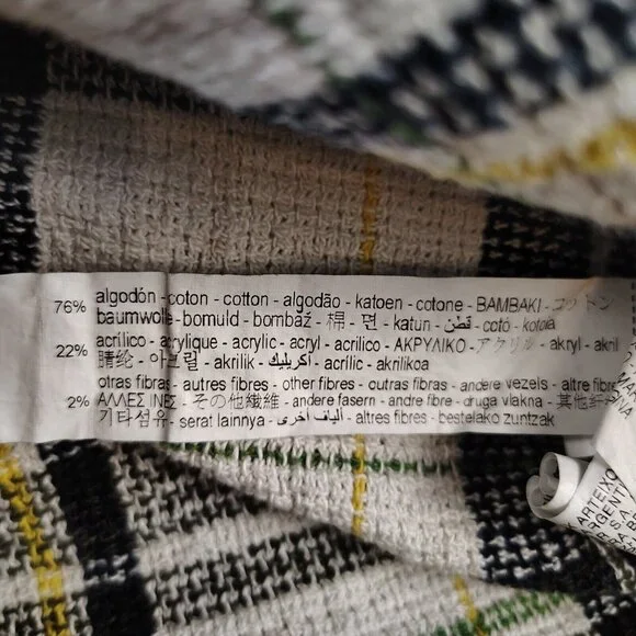 Zara Mens White Plaid Button Up Long Sleeve Woven Relaxed Fit Sz XL - Picture 5 of 9